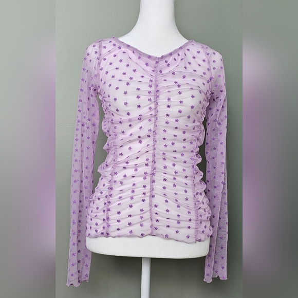 Free People Tops - NWOT Intimately Free People Womens Lavender Purple Sheer Blouse XS